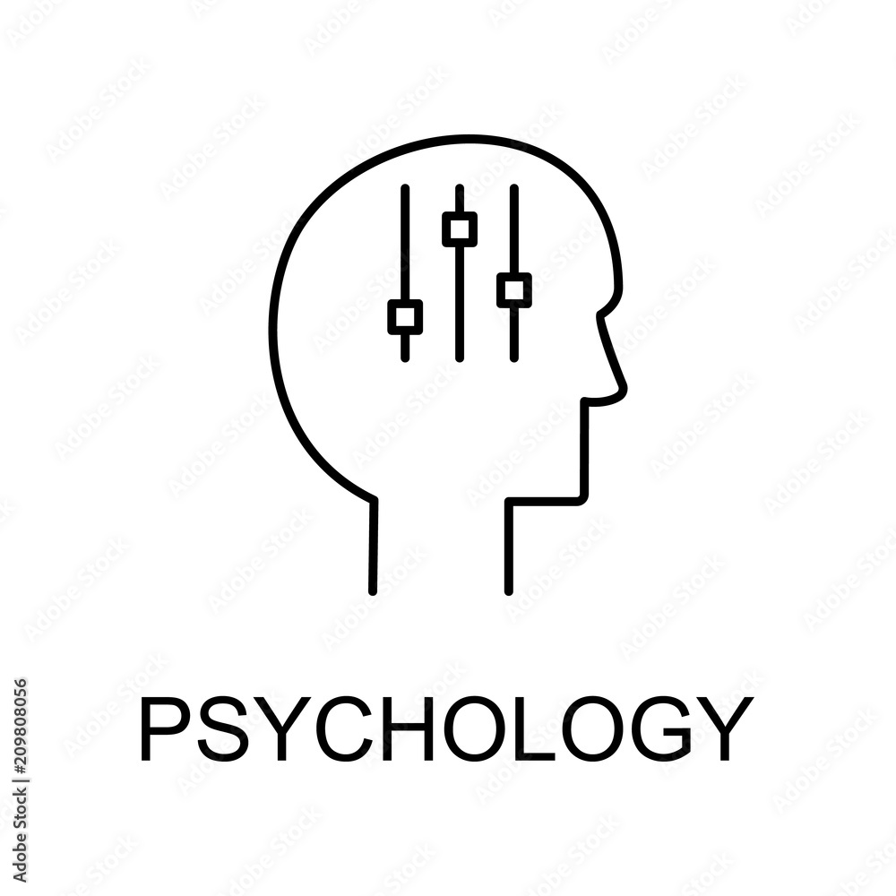 Aufkleber psychology line icon. element of medicine icon with name for mobile concept and web apps. thin line 