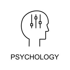 psychology line icon. Element of medicine icon with name for mobile concept and web apps. Thin line psychology icon can be used for web and mobile