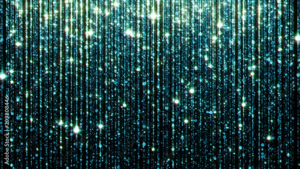 Poster abstract falling bright particles. glamorous rain for background. abstract background with bright li