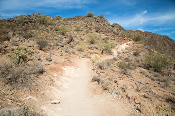 Hiking trail up Camelback mountain in Scottsdale, Arizona