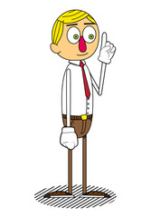 Simple retro cartoon of a businessman making a point. Vector cartoon illustration.