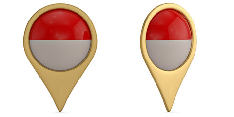 Indonesia flag symbol isolated on white background. 3D illustration.