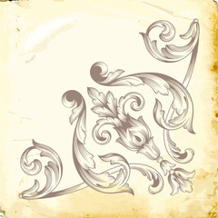 Fototapeta premium Vector baroque of vintage elements for design.