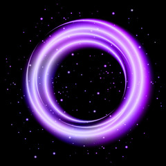 Purple light shining circle banner