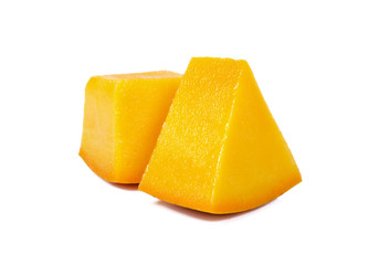Mango sliced on a white background