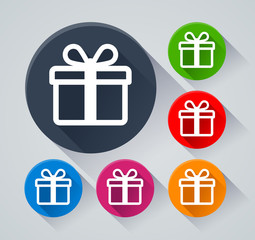 gift circle icons with shadow