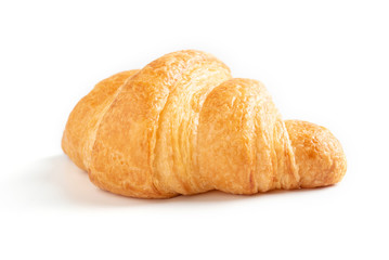 fresh croissant on white background