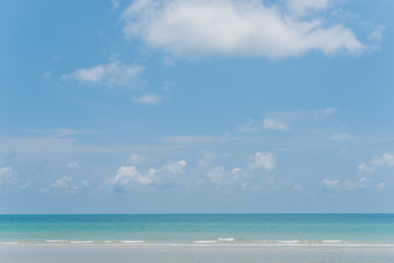 Beach with white sand and blue skies