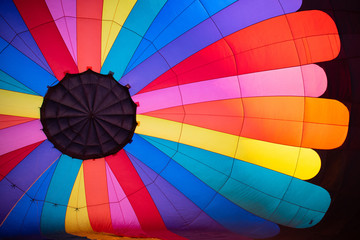 Looking into the Top of the Envelope Inside a Hot Air Balloon