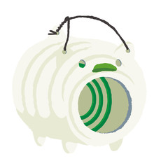 ブタの蚊取り線香　イラスト © perori