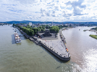Koblenz City Germany historic monument German Corner where the rivers rhine and mosele flow...