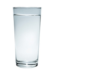 Glass with water on a white background,clipping path included