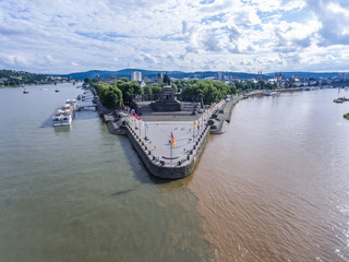 Koblenz City Germany historic monument German Corner where the rivers rhine and mosele flow...