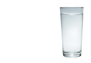 Glass with cool water on a white background,clipping path included