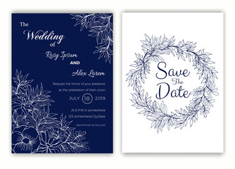 Fototapeta na wymiar Wedding invitation , Save the date,
