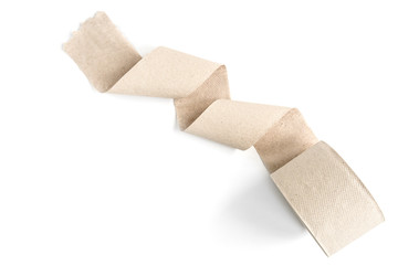 Toilet paper isolated on white background.