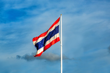  Thai flag on the sky background