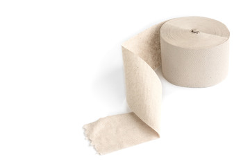 Toilet paper isolated on white background.