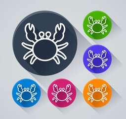 crab circle icons with shadow