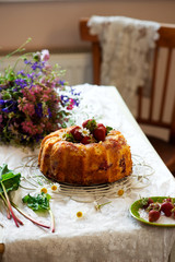 STRAWBERRY RHUBARB BUNDT CAKE.style vintage