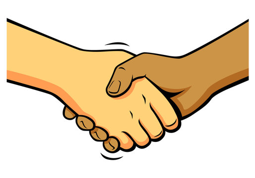 comics shake hands, vector