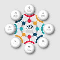 Vector infographic template for diagram, graph, presentation, chart, business concept with 8 options.