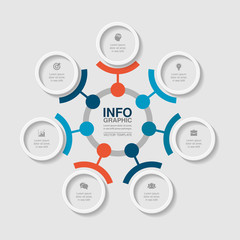 Fototapeta premium Vector infographic template for diagram, graph, presentation, chart, business concept with 7 options.