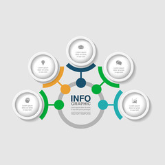 Vector infographic template for diagram, graph, presentation, chart, business concept with 5 options.