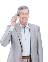 confident senior businessman with mobile phone.i