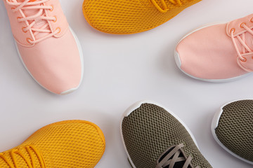 Pattern from colorful sport shoes