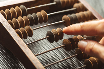 Vintage abacus close up