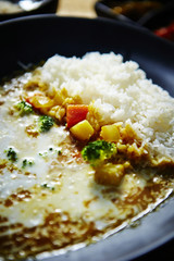 Cheese curry with rice 
