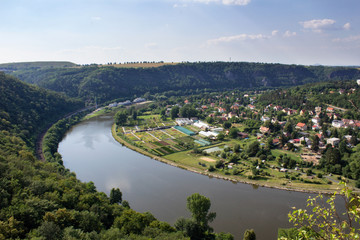 Nice view from hill Rivnac to Vltava meander