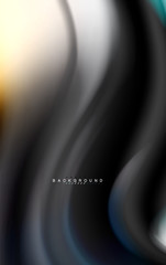 Fluid liquid colors design, colorful marble or plastic wavy texture background, glowing multicolored elements on black, for business or technology presentation or web brochure cover design, wallpaper