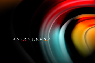 Fluid liquid colors design, colorful marble or plastic wavy texture background, glowing multicolored elements on black, for business or technology presentation or web brochure cover design, wallpaper