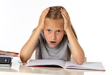 young school student girl looking unhappy and tired in education concept
