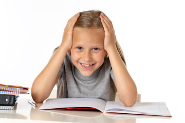 young school student girl looking unhappy and tired in education concept