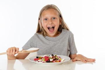 sugar high young blonde girl eating too much sugar in nutrition concept