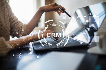 CRM. Customer relationship management concept. Customer service and relationship. - obrazy, fototapety, plakaty