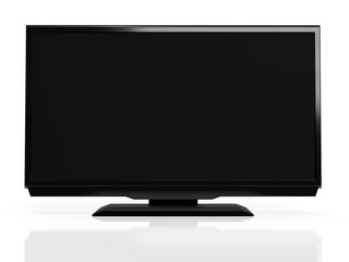 abstract black led tv on white background, 3D rendering