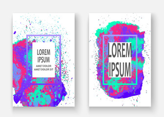 Neon splash artistic cover design. Fluid holographic gradient explosion splatter texture background. Trendy creative template vector Cover Report Catalog Brochure Flyer Product