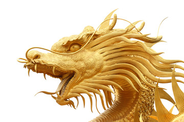 Chinese dragon isolated with clipping path. - obrazy, fototapety, plakaty