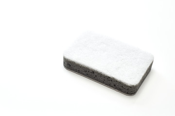 dish washing sponge on white background