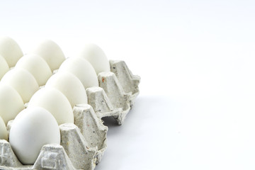 white eggs on a white background