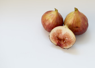 sliced fresh figs on white Background