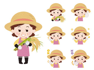 農家　女性　バリエーション