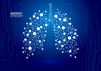 Abstract human lung vector with dots and lines - obrazy, fototapety, plakaty