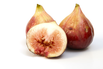 sliced fresh figs on white Background