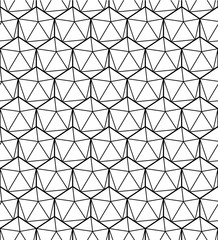 Geometric seamless pattern. Black line. Vector illustration isolated on white background.