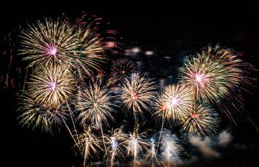 Abstract colourful  firework background 